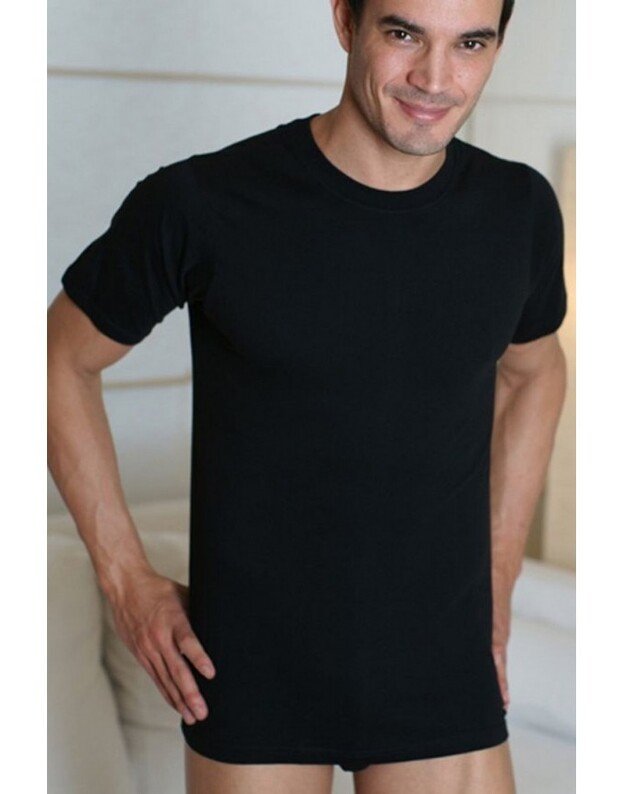  Doreanse Vyriški juodi medvilniniai apatiniai marškinėliai 2505 